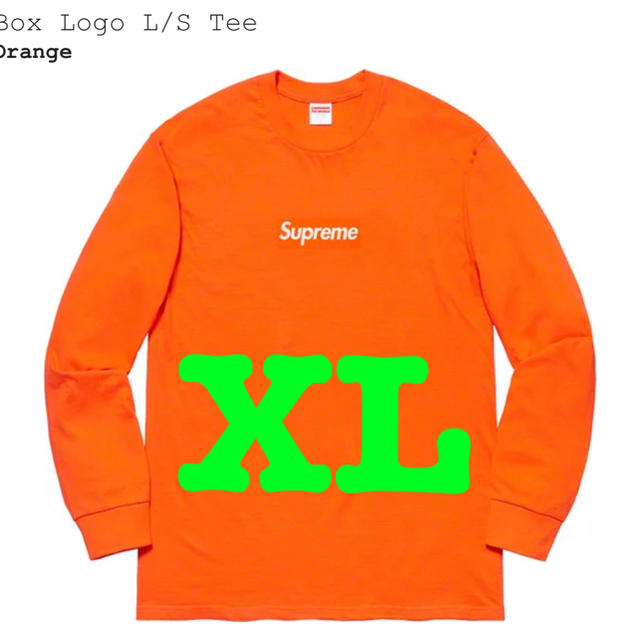 Supreme Box Logo L/S Tee Orange XL