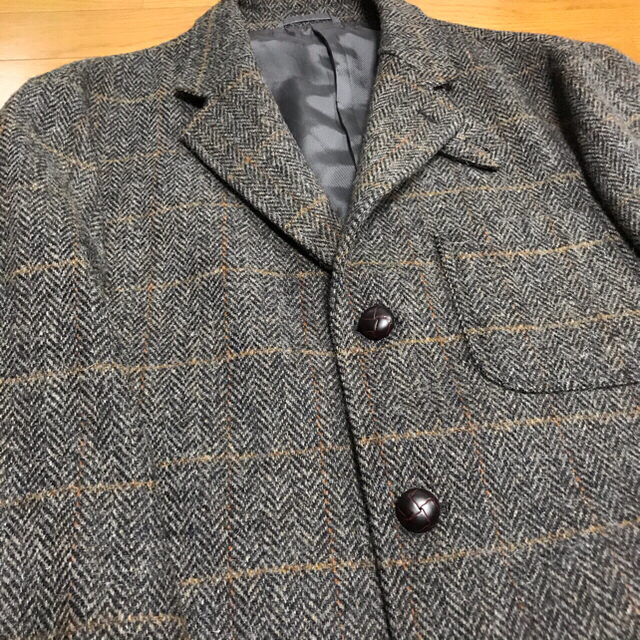 Harriss Tweed×Eddie Bauerのテーラードジャケット XL-