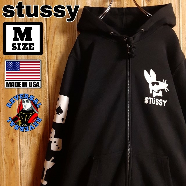 STUSSY(ステューシー)のstussy ステューシー バックプリント ラット トランプ フーディー M メンズのトップス(パーカー)の商品写真