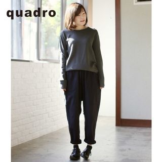 クアドロ(QUADRO)の美品 quadro✨クオドロ コットンウール 平織縮絨ストライプ サルエルパンツ(サルエルパンツ)