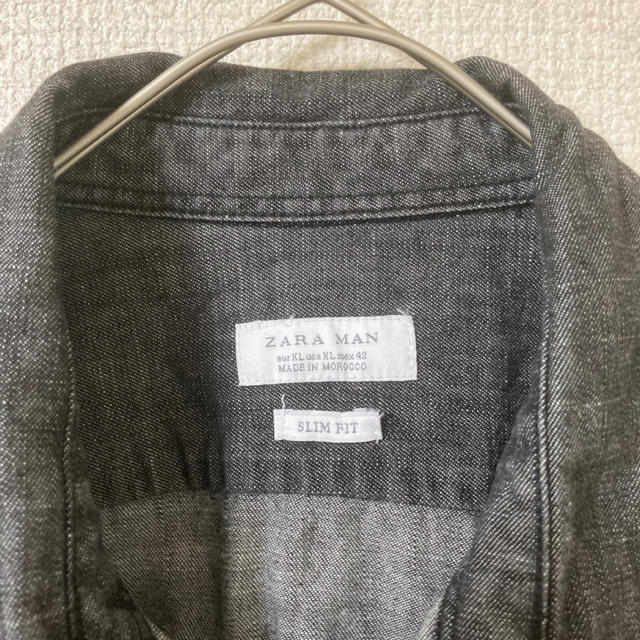 ZARA(ザラ)のZARA スリムフィット　ブラックデニムシャツ メンズのトップス(シャツ)の商品写真