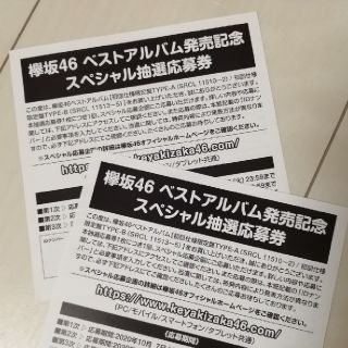 ケヤキザカフォーティーシックス(欅坂46(けやき坂46))の☆欅坂46  永遠より長い一瞬　ベストアルバム　応募券　2枚(アイドルグッズ)