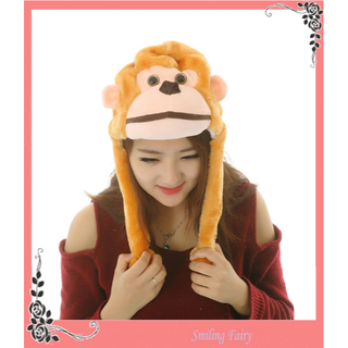 猿 アニマル 着ぐるみ ぬいぐるみ キャップ cap 動物 雑貨 小物 仮装(帽子)