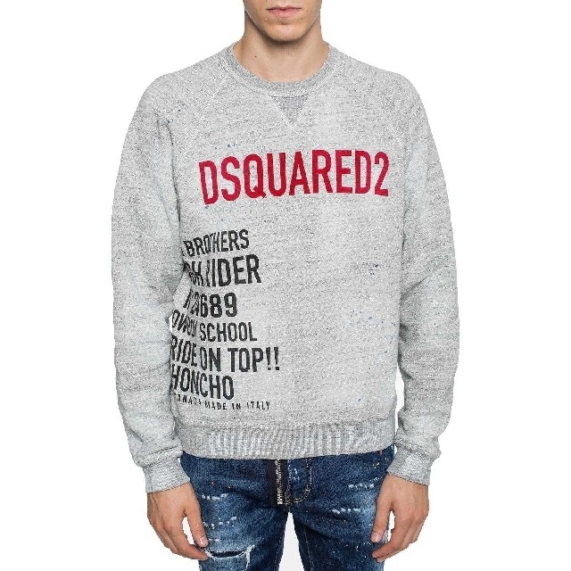 DSQUARED2(ディースクエアード)のディースクエアード ロゴプリント DESTROYEDプルオーバー S 18AW メンズのトップス(ニット/セーター)の商品写真