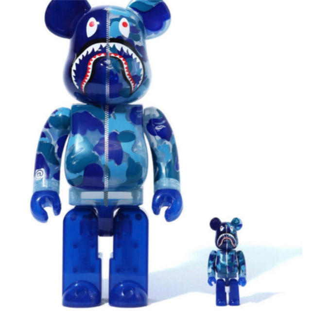 A BATHING APE(アベイシングエイプ)のBAPE BE@RBRICK 100% 400% Blue エンタメ/ホビーのフィギュア(その他)の商品写真