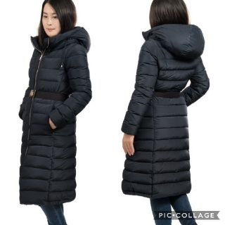 モンクレール(MONCLER)のMONCLER　IMIN  ロングダウンコート　フード、ベルト付き　ブラック　1(ダウンコート)