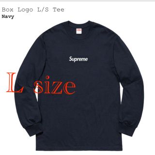 シュプリーム(Supreme)のL Navy Supreme Box Logo L/S Tee 20FW(Tシャツ/カットソー(七分/長袖))