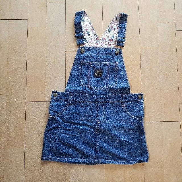 値下げ！　ジャンパースカート　デニム　ディズニー　120 キッズ/ベビー/マタニティのキッズ服女の子用(90cm~)(ワンピース)の商品写真