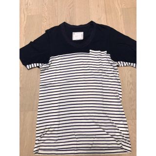 サカイ(sacai)のsacai ボーダー 切り替えカットソー　M(Tシャツ/カットソー(半袖/袖なし))