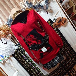 ヒステリックグラマー(HYSTERIC GLAMOUR)の新品未使用タグ付きヒステリックグラマー黒チェックスタッズ巻きスカート(ひざ丈スカート)