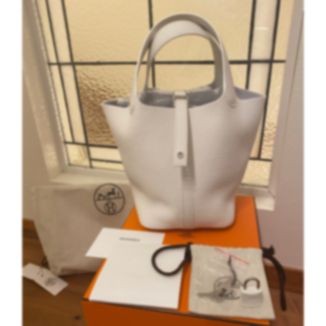 バッグ☆専用☆エルメス　ピコタンロックpm ホワイト　シルバー金具カデナ白HERMES