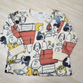 ピーナッツ(PEANUTS)の新品PEANUTSスヌーピートレーナーしまむら裏起毛90総柄 (Tシャツ/カットソー)