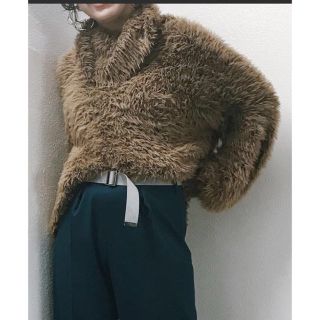 アメリヴィンテージ(Ameri VINTAGE)のAMERI HUNTER FEATHER KNIT ブラウン (ニット/セーター)