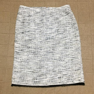 インタープラネット(INTERPLANET)の新品 MU ツイードスカート 裾シフォンデザイン インタープラネット(ひざ丈スカート)