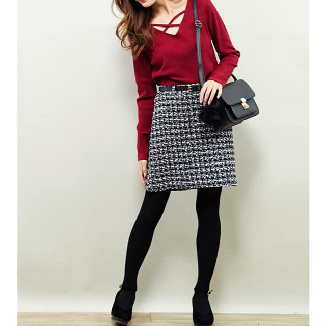 INGNI(イング)の※yuki様専用　　　INGNI  ベルト付きツイード台形スカート レディースのスカート(ミニスカート)の商品写真
