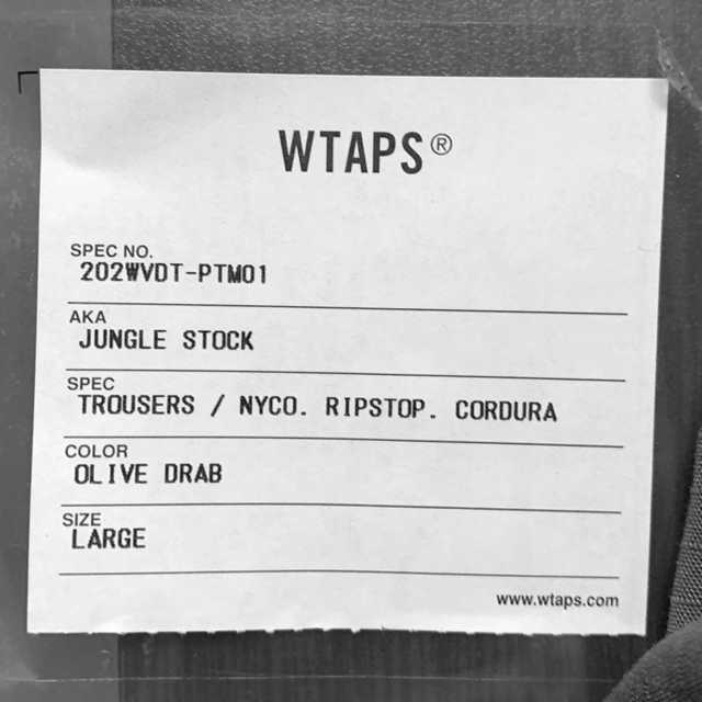 WTAPS JUNGLE STOCK / TROUSERS. NYCO.L