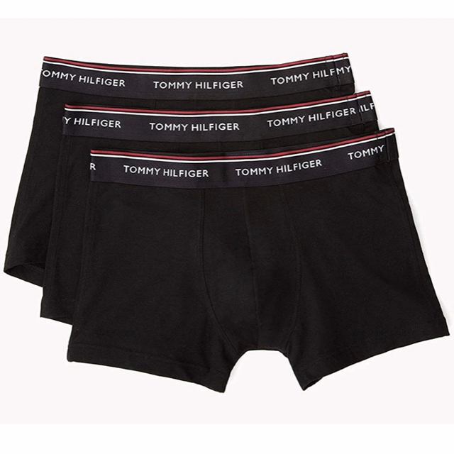 TOMMY HILFIGER(トミーヒルフィガー)の【週末値下】TOMMY HILFIGER ボクサーパンツ 黒 M 3枚セット メンズのアンダーウェア(ボクサーパンツ)の商品写真