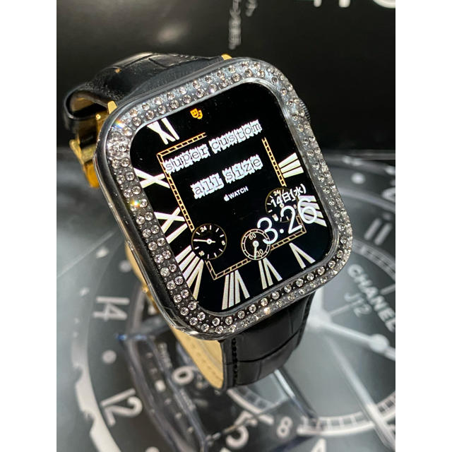 アップルウォッチカスタムカバー　ベルトセット　本革レザー　アップルウォッチダイヤ メンズの時計(腕時計(デジタル))の商品写真