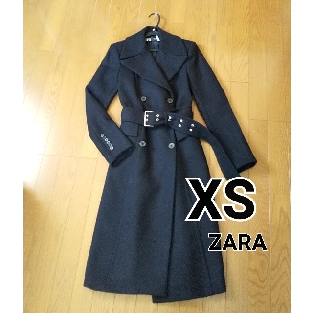 ZARAロングコートXS　ブラックレディース