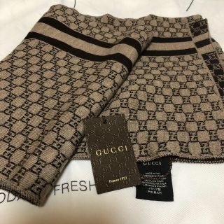 グッチ(Gucci)のグッチ　ニットマフラー　ブラウン　新品　本物(マフラー/ショール)