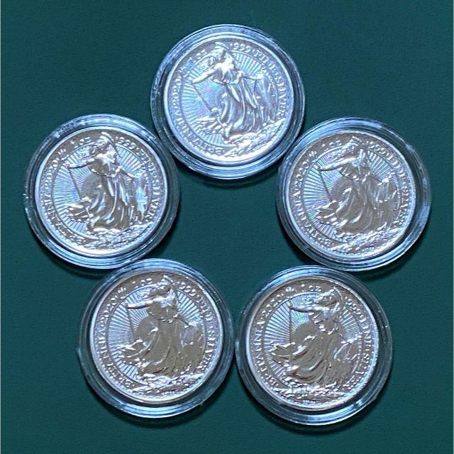 その他イギリス ブリタニア銀貨(2020年)5枚セット　-1オンス銀貨-