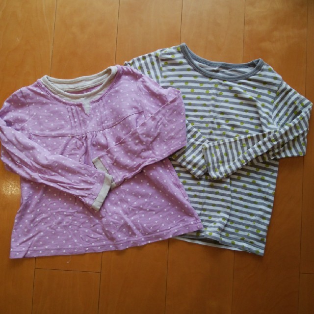 ベルメゾン(ベルメゾン)の120　長袖ティーシャツ　2枚セット キッズ/ベビー/マタニティのキッズ服女の子用(90cm~)(Tシャツ/カットソー)の商品写真