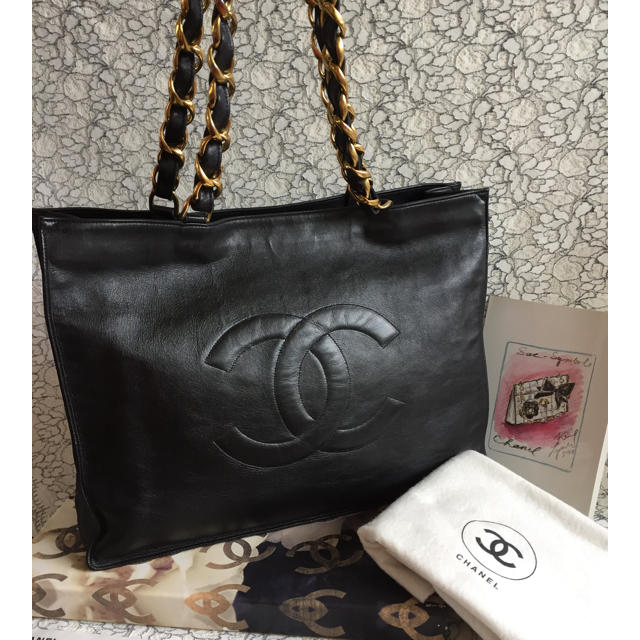 美品☆シャネル　キャビアスキン☆チェーントート　ショルダーバッグ　CHANEL