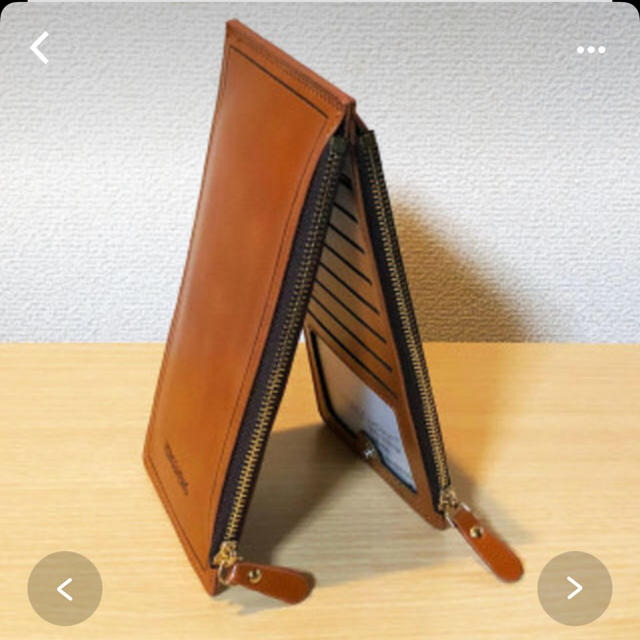 PUレザー カードケース 財布 大容量 ダブルファスナー ブラウン メンズのファッション小物(長財布)の商品写真