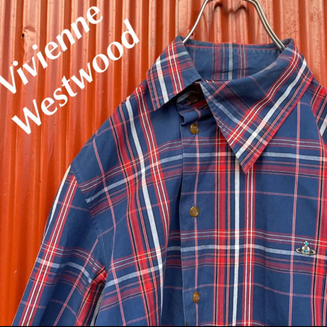 【Vivienne Westwood】オーブ 刺繍ロゴ 黒シャツ 長袖シャツ