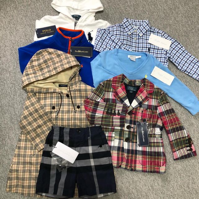 バーバリー&ラルフローレン&ディオール&グッチ 春夏子ども服7点セット