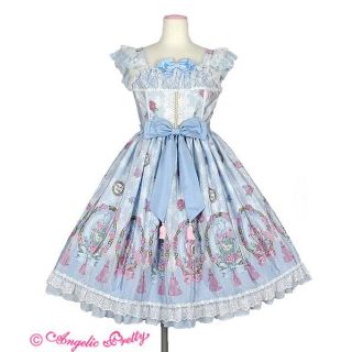 アンジェリックプリティー(Angelic Pretty)のangelic pretty romantic perfume ジャンスカsax(ひざ丈ワンピース)