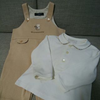 バーバリー(BURBERRY)のBURBERRY オーバーオール80㎝＆長袖カットソー80㎝のセット(カバーオール)