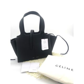 CELINE レザートートバッグ A4収納可 ゴールド金具 裏地総裏 ブラック