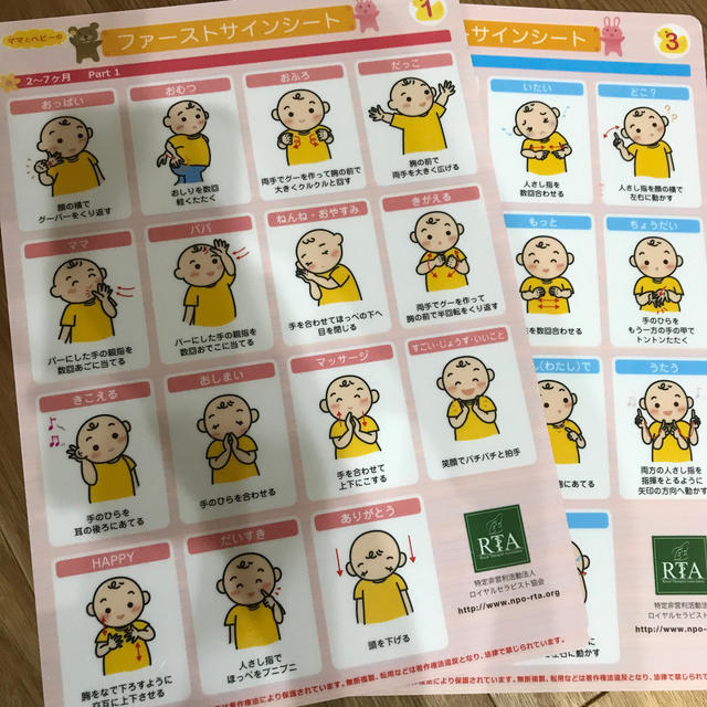 ファーストサインシート RTA協会 キッズ/ベビー/マタニティのキッズ/ベビー/マタニティ その他(その他)の商品写真