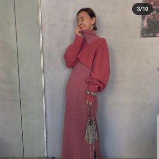 アメリヴィンテージ(Ameri VINTAGE)のAmeri LAYERED KNIT DRESS(ロングワンピース/マキシワンピース)