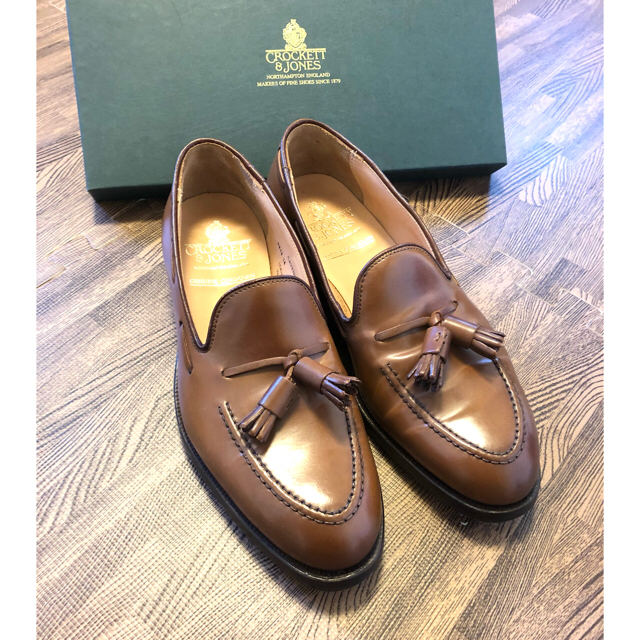 靴/シューズcrockett&jones ウイスキー コードバン  タッセル ローファー 7