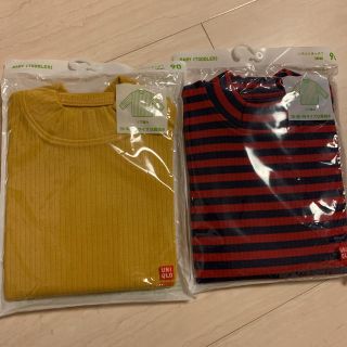 ユニクロ(UNIQLO)のユニクロリブハイネックT（90㎝）(Tシャツ/カットソー)