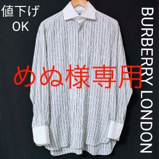 バーバリー(BURBERRY)の【BURBERRY LONDON】ストライプ柄　ワイドカラー　長袖　シャツ(シャツ)