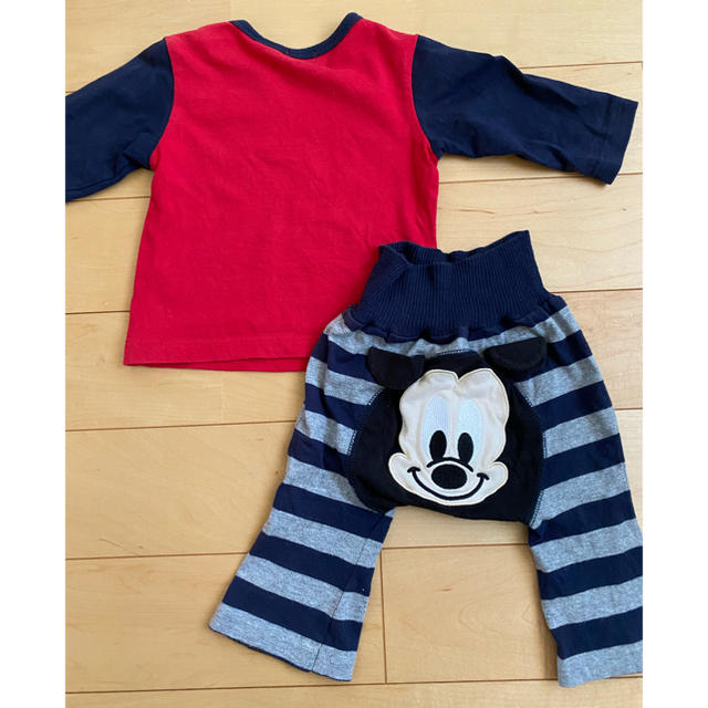 ミッキーマウス(ミッキーマウス)のミッキー　Tシャツ＆ズボン キッズ/ベビー/マタニティのベビー服(~85cm)(Ｔシャツ)の商品写真