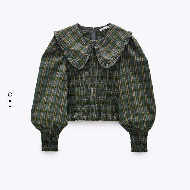 ZARA チェック柄ピーターパン襟トップス