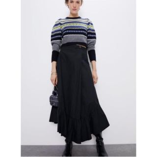 ザラ(ZARA)のzara フレア アシンメトリー ロングスカート スカート(ロングスカート)