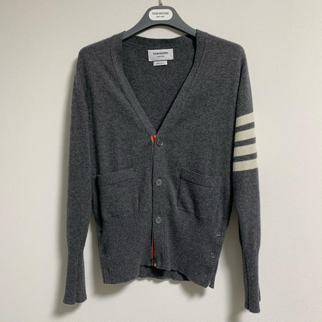 THOM BROWNE 00 ミディアムグレー カシミヤ  カーディガン