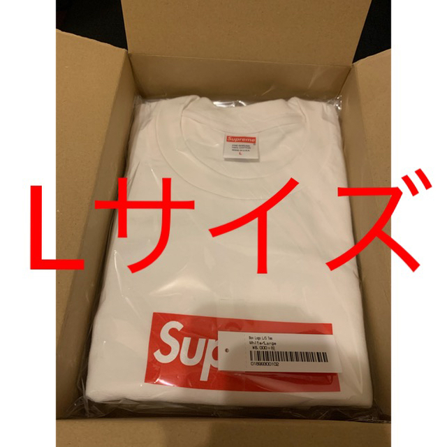 Supreme Box Logo L/S Tee White LTシャツ/カットソー(七分/長袖)