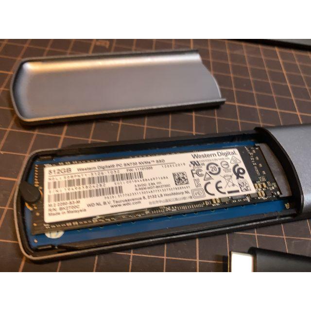 WD 内蔵SSD NVMe M.2/512GB + 外付けUSB3.0ケース