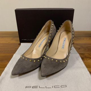 ペリーコ(PELLICO)の【cocoさん専用】超美品　ペリーコスタッズパンプス　グレー(ハイヒール/パンプス)