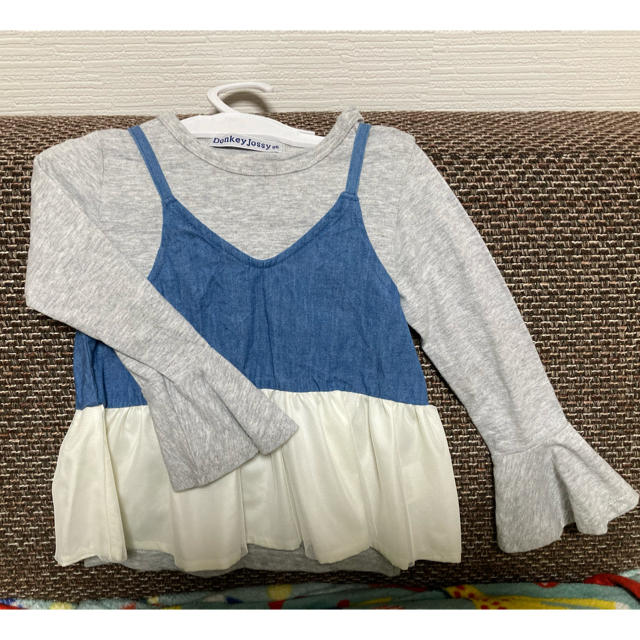 Donkey Jossy(ドンキージョシー)の女の子　95 長袖&デニムキャミ キッズ/ベビー/マタニティのキッズ服女の子用(90cm~)(Tシャツ/カットソー)の商品写真