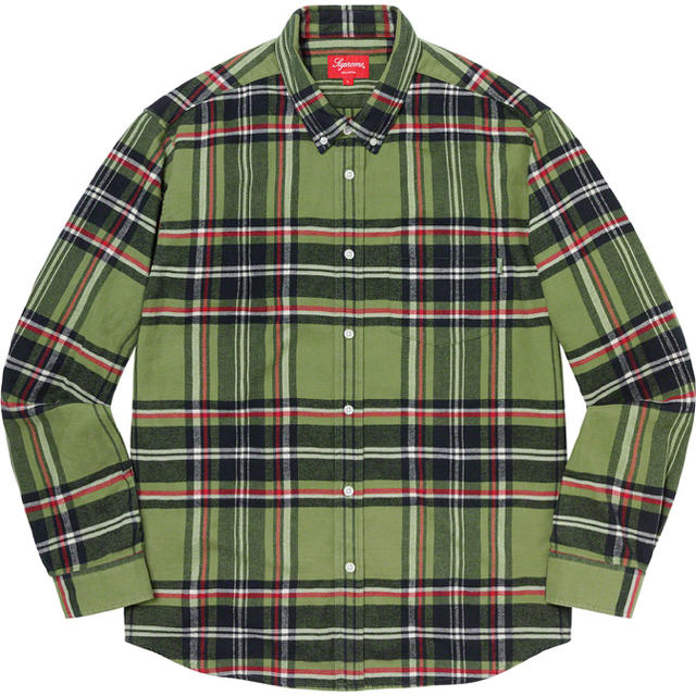 S green supreme tartan flannel shirt 緑