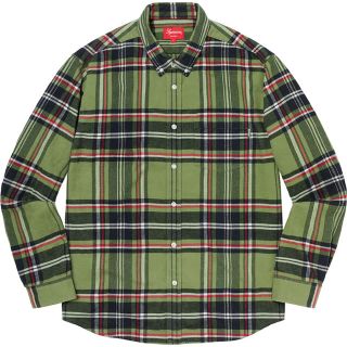 シュプリーム(Supreme)のS green supreme tartan flannel shirt 緑(シャツ)