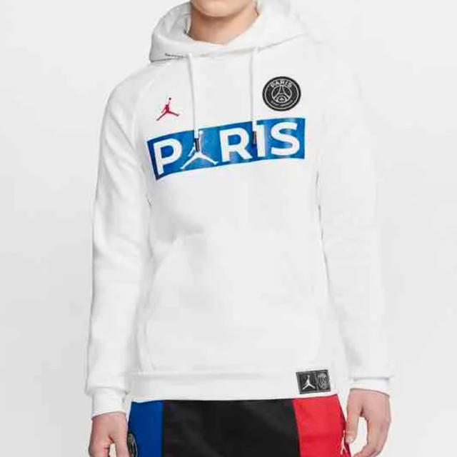 新品タグ付 psg jordan パーカー 白 サイズ M