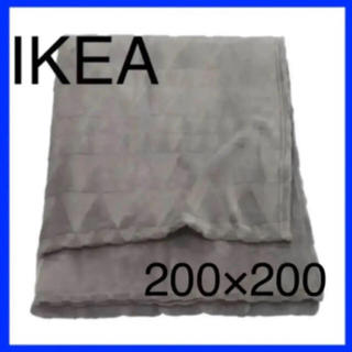 イケア(IKEA)のIKEA HARKÅL HARKAL ハルコール 毛布 グレー ダブル(毛布)